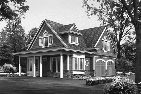 Exterior - Front Elevation 3 for Craftsman House Plan #132-281 - 2 bed, 2 bath