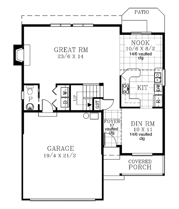 Home Plan - Craftsman Floor Plan - Main Floor Plan #53-577