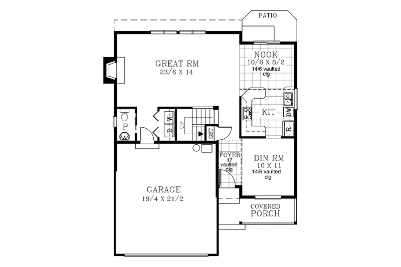 Home Plan - Floor Plan - Main Floor for Craftsman House Plan #53-577 - 3 bed, 2.5 bath