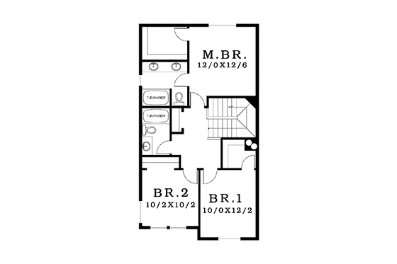 Floor Plan - Upper Floor for Craftsman House Plan #943-16 - 3 bed, 2.5 bath