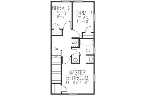 Floor Plan - Upper Floor for Country House Plan #410-3596 - 3 bed, 1 bath