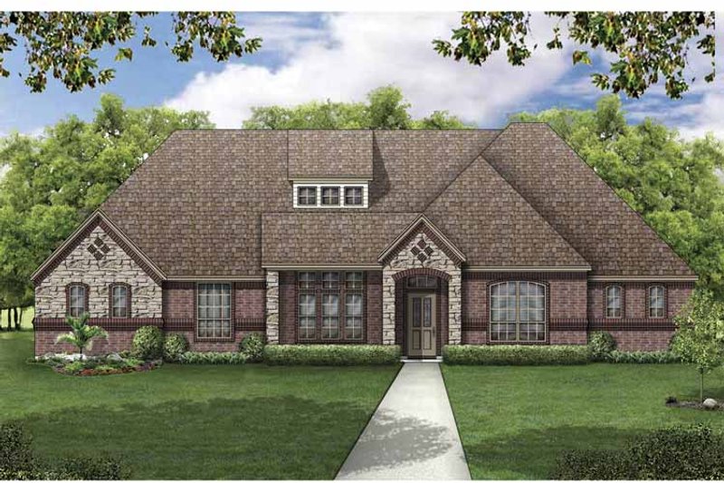Home Plan - Exterior - Front Elevation 3 for European House Plan #84-775 - 4 bed, 3 bath
