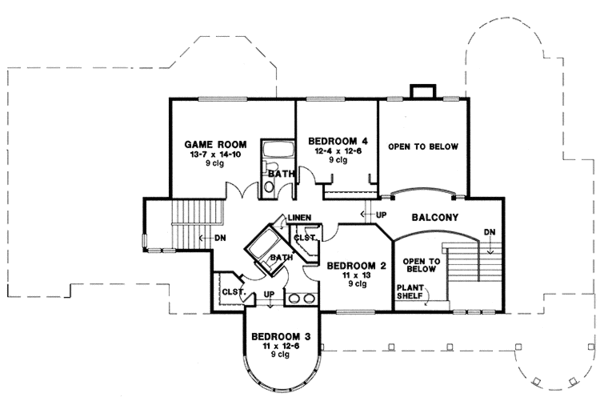 Dream House Plan - Country Floor Plan - Upper Floor Plan #966-66