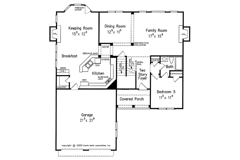 Home Plan - Floor Plan - Main Floor for Country House Plan #927-903 - 5 bed, 3 bath