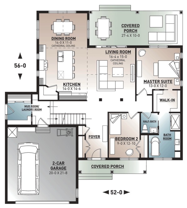 House Plan Design - Farmhouse Floor Plan - Main Floor Plan #23-2679