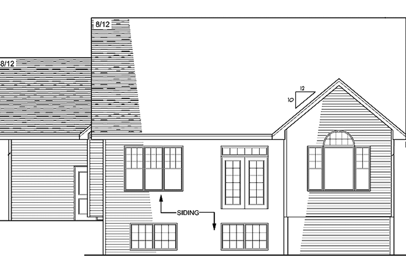 Home Plan - Exterior - Rear Elevation for European House Plan #51-604 - 2 bed, 2 bath