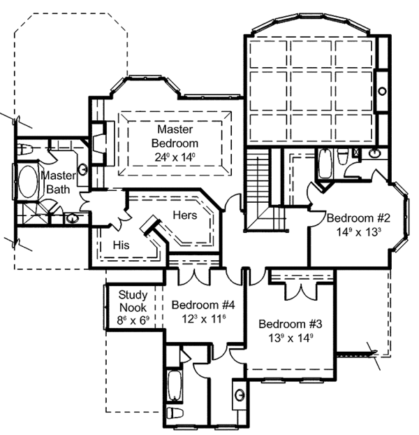 Dream House Plan - Country Floor Plan - Upper Floor Plan #429-303