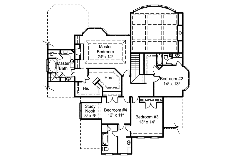 Home Plan - Floor Plan - Upper Floor for Country House Plan #429-303 - 4 bed, 4 bath