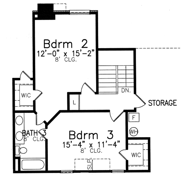 House Design - Traditional Floor Plan - Upper Floor Plan #52-257