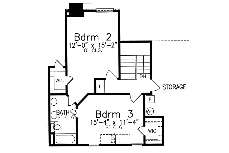 Home Plan - Floor Plan - Upper Floor for Traditional House Plan #52-257 - 3 bed, 3 bath