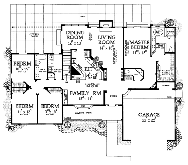Home Plan - Country Floor Plan - Main Floor Plan #72-1022