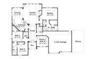 European Style House Plan - 4 Beds 3 Baths 2052 Sq/Ft Plan #411-483 