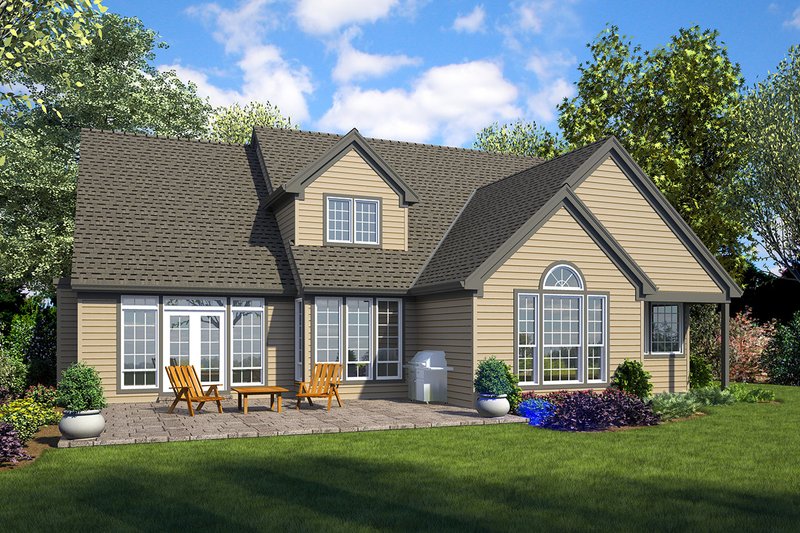 Home Plan - Exterior - Rear Elevation for European House Plan #48-931 - 4 bed, 3.5 bath