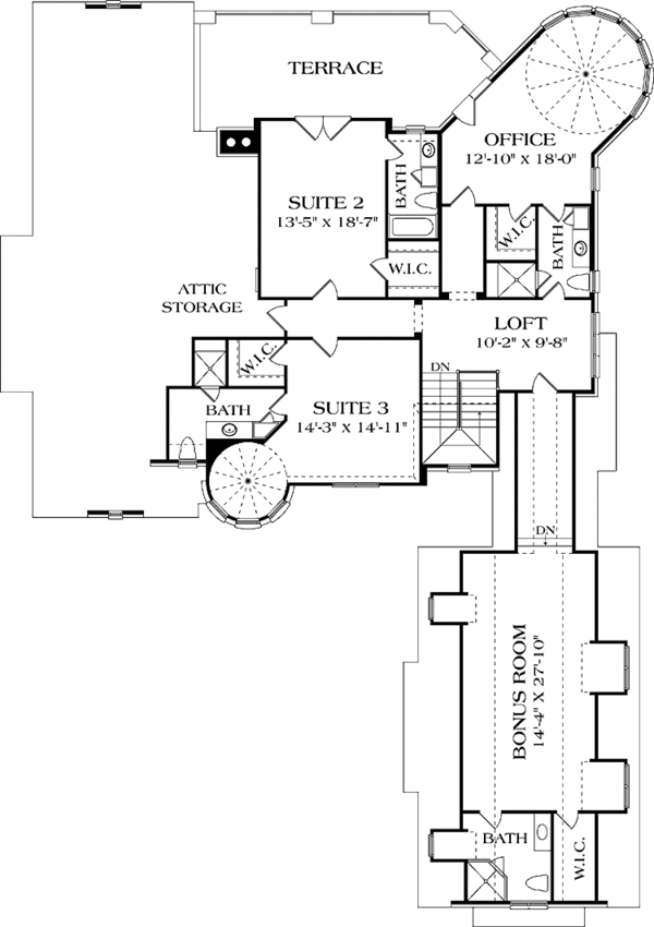 House Plan Design - European Floor Plan - Upper Floor Plan #453-586