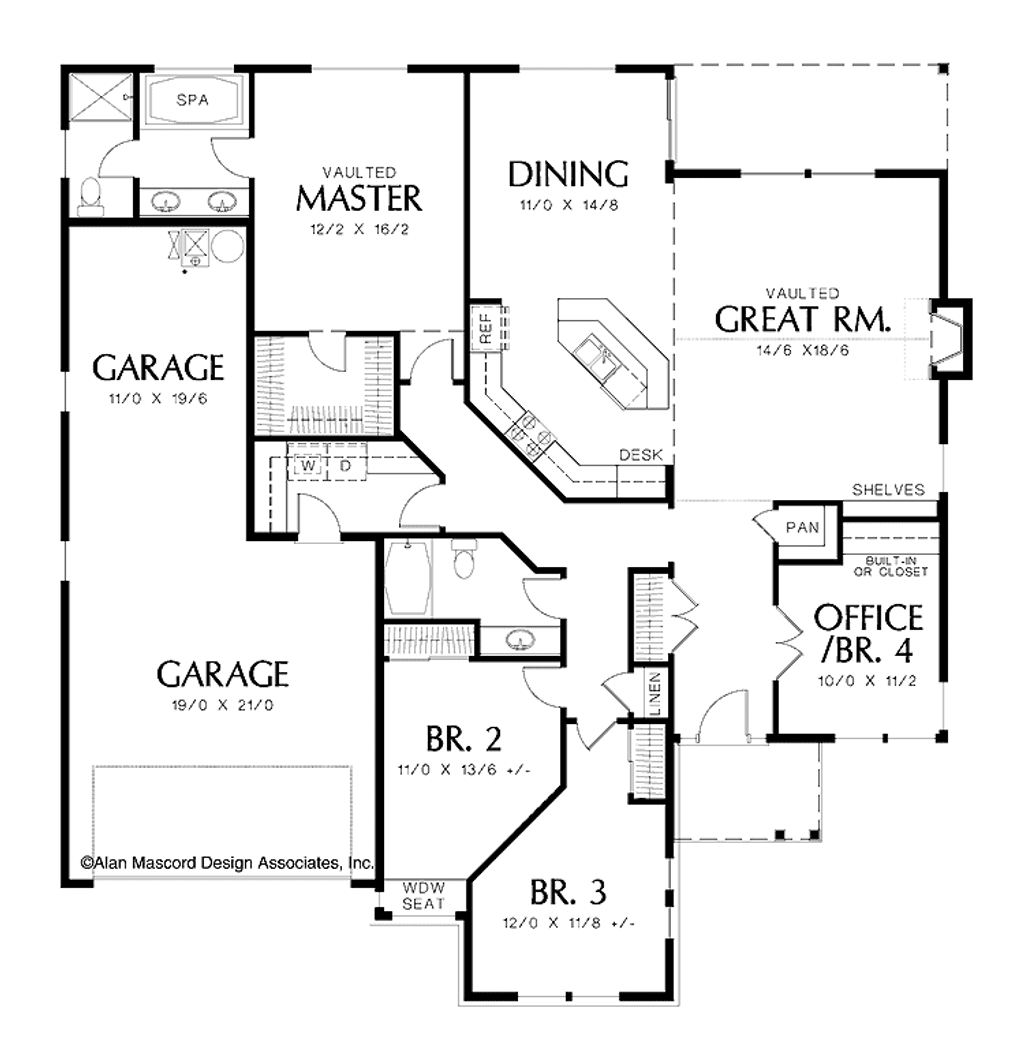 Traditional Style House Plan - 4 Beds 2 Baths 2000 Sq/Ft Plan #48-846 ...