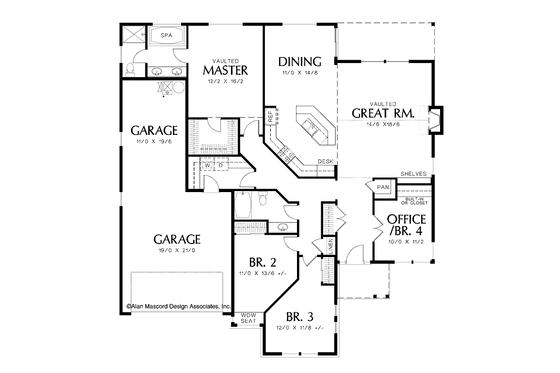 Floor Plan - Main Floor for Traditional House Plan #48-846 - 4 bed, 2 bath