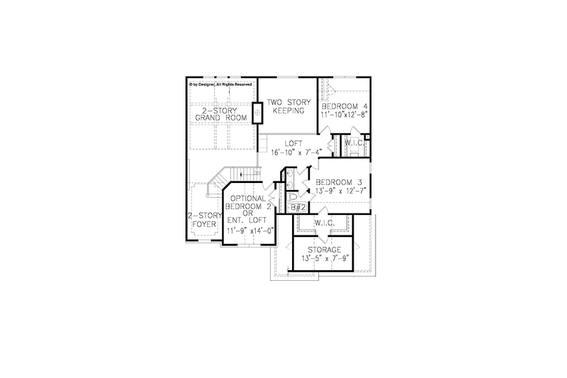Home Plan - Floor Plan - Upper Floor for Traditional House Plan #54-346 - 4 bed, 3.5 bath