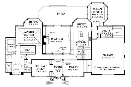 Floor Plan - Main Floor for Classical House Plan #929-538 - 4 bed, 4 bath