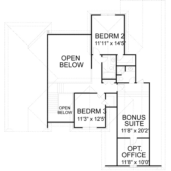 House Design - European Floor Plan - Upper Floor Plan #56-199