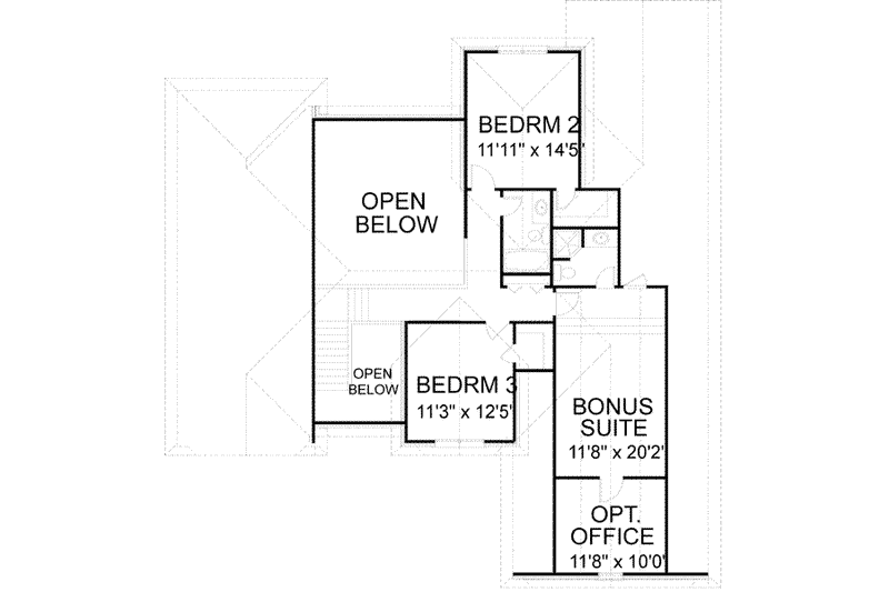 Home Plan - Floor Plan - Upper Floor for European House Plan #56-199 - 3 bed, 2.5 bath