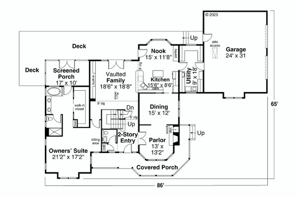 Dream House Plan - Traditional Floor Plan - Main Floor Plan #124-573