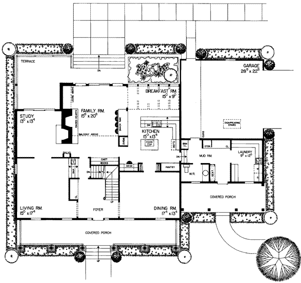 Architectural House Design - Southern Floor Plan - Main Floor Plan #72-191