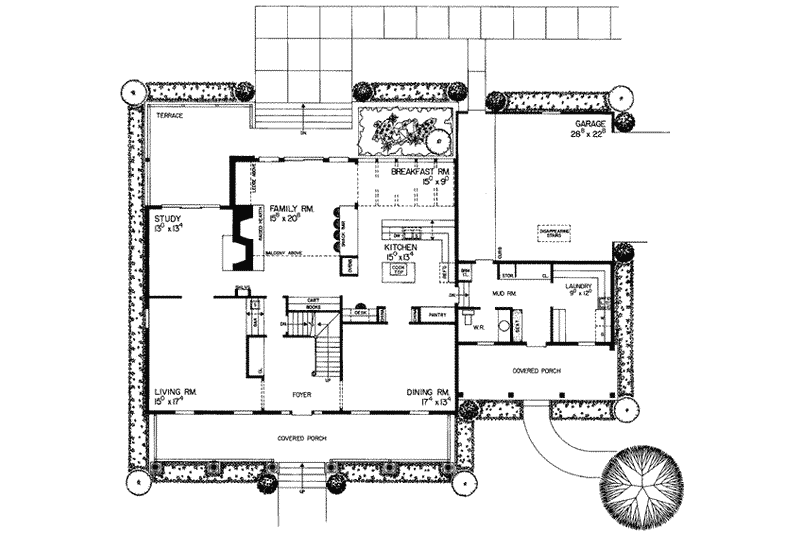 Home Plan - Floor Plan - Main Floor for Southern House Plan #72-191 - 3 bed, 3.5 bath