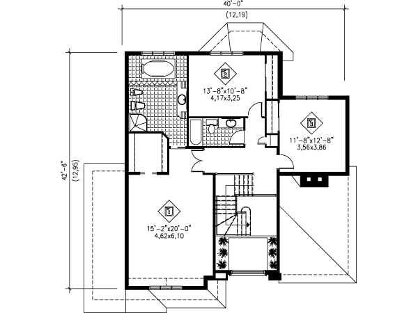 House Design - Traditional Floor Plan - Upper Floor Plan #25-4175