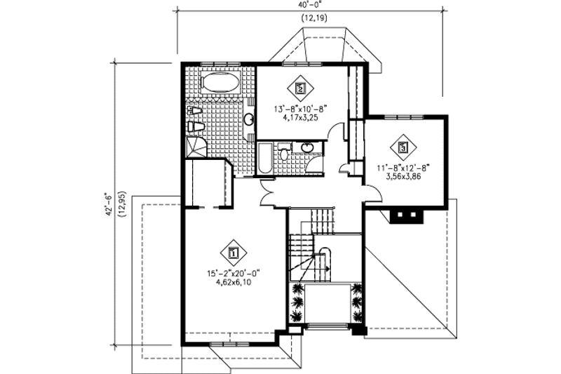 Dream House Plan - Floor Plan - Upper Floor for Traditional House Plan #25-4175 - 3 bed, 2.5 bath