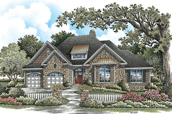 Exterior - Front Elevation 3 for Craftsman House Plan #929-923 - 3 bed, 2 bath