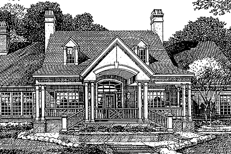 Architectural House Design - Country Exterior - Front Elevation Plan #985-1