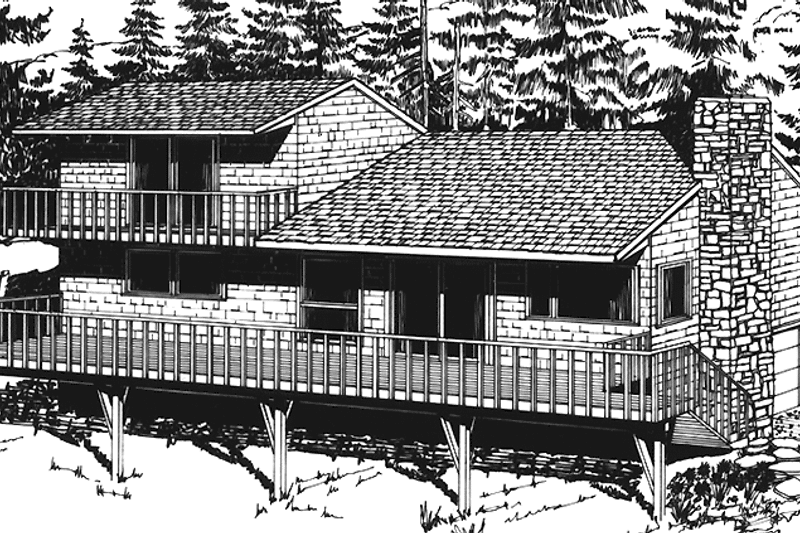 Home Plan - Exterior - Front Elevation 3 for Country House Plan #320-806 - 2 bed, 2 bath