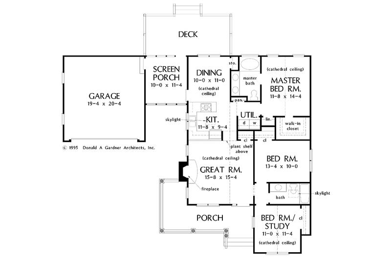 Home Plan - Floor Plan - Main Floor 1 for Country House Plan #929-365 - 3 bed, 2 bath