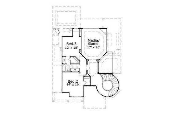 Floor Plan - Upper Floor for Traditional House Plan #411-360 - 3 bed, 2.5 bath