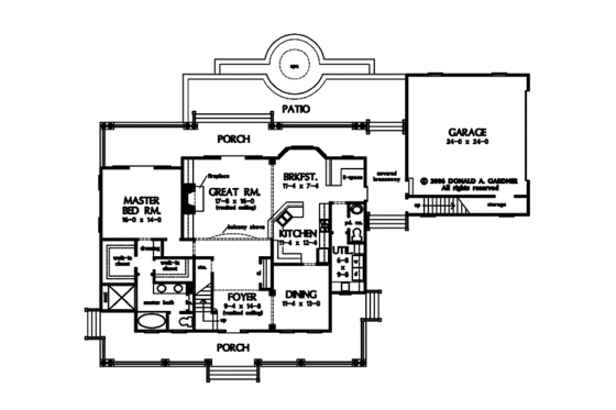 Floor Plan - Main Floor for Country House Plan #929-860 - 3 bed, 2.5 bath
