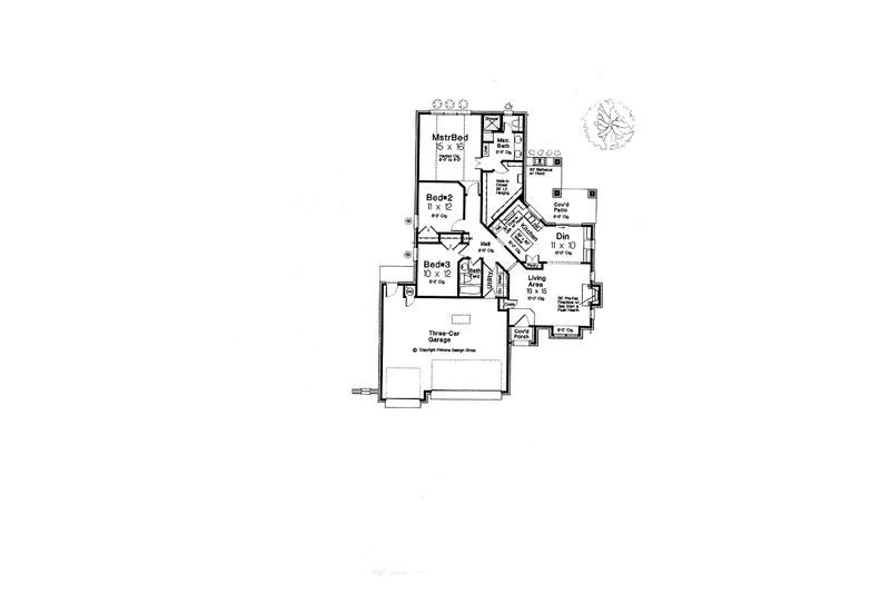 Home Plan - Floor Plan - Main Floor for European House Plan #310-1237 - 3 bed, 2 bath
