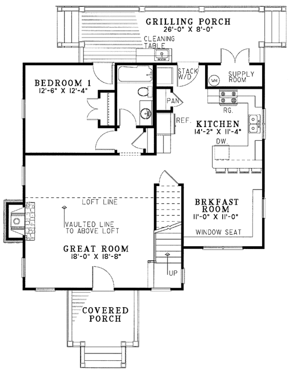 Home Plan - Craftsman Floor Plan - Main Floor Plan #17-3046