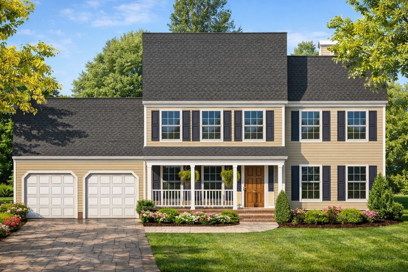 Dream House Plan - Colonial Exterior - Front Elevation Plan #1053-65