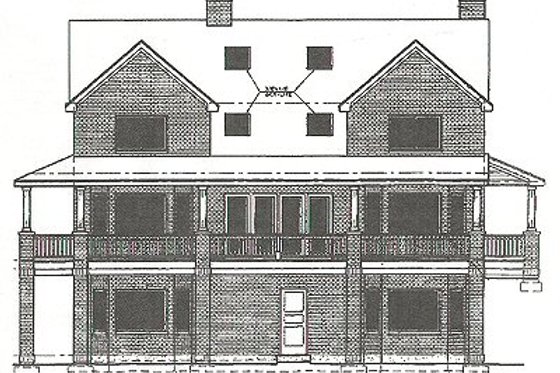 Exterior - Rear Elevation for Country House Plan #303-333 - 4 bed, 3.5 bath
