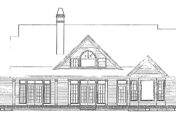 Exterior - Rear Elevation for Traditional House Plan #929-319 - 4 bed, 3 bath