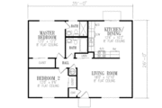 Adobe / Southwestern Style House Plan - 2 Beds 2 Baths 910 Sq/Ft Plan #1-128 