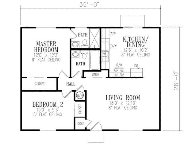 Adobe / Southwestern Floor Plan - Main Floor Plan #1-128