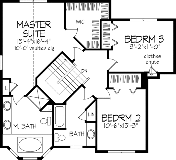 House Plan Design - Traditional Floor Plan - Upper Floor Plan #320-1429