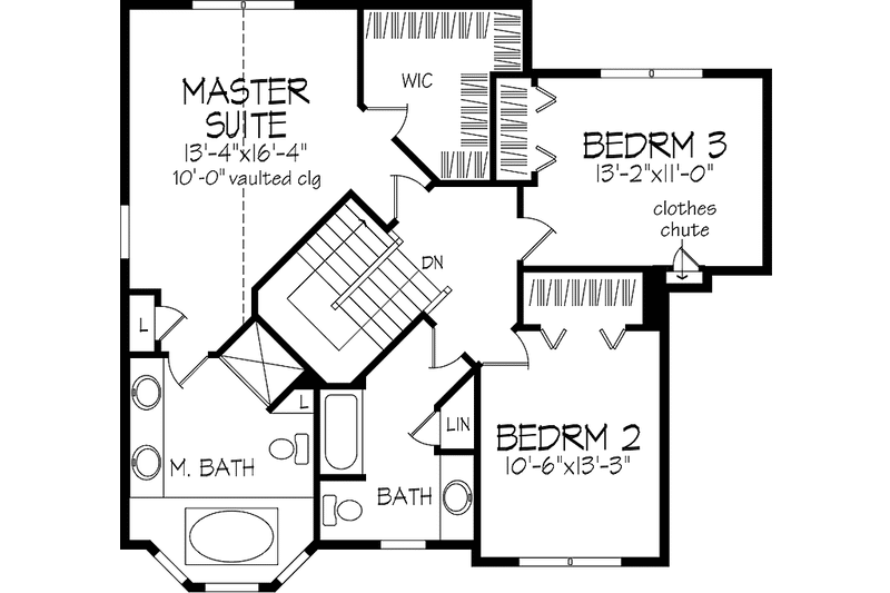 Dream House Plan - Floor Plan - Upper Floor for Traditional House Plan #320-1429 - 3 bed, 2.5 bath