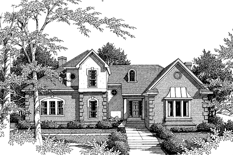 Architectural House Design - Exterior - Front Elevation 3 for Traditional House Plan #952-113 - 4 bed, 3.5 bath