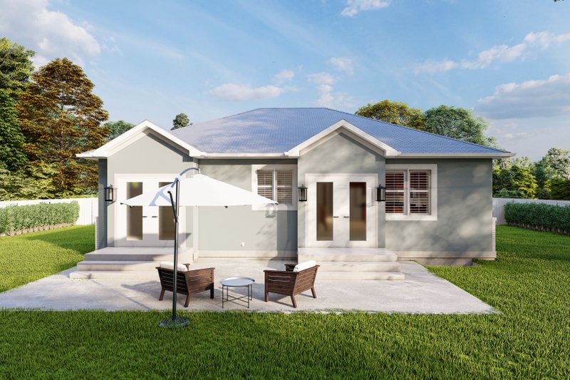 House Design - Exterior - Rear Elevation 1 for Ranch House Plan #1060-9 - 5 bed, 3 bath