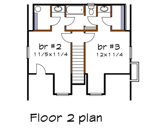 Architectural House Design - Farmhouse Floor Plan - Upper Floor Plan #79-154