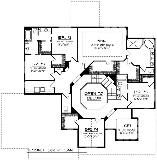 Architectural House Design - Craftsman Floor Plan - Upper Floor Plan #70-1255