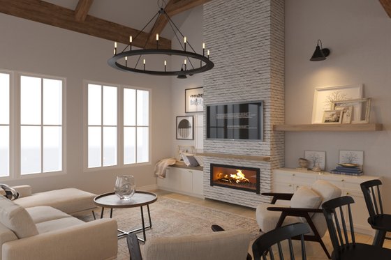Interior - Family Room for Farmhouse House Plan #23-2768 - 4 bed, 3 bath