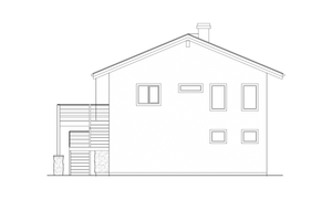 Exterior - Rear Elevation for Cabin House Plan #1108-5 - 2 bed, 2 bath